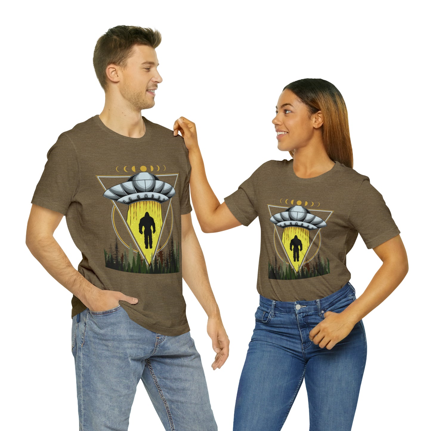 Bigfoot UFO Abduction Unisex Jersey Short Sleeve Tee