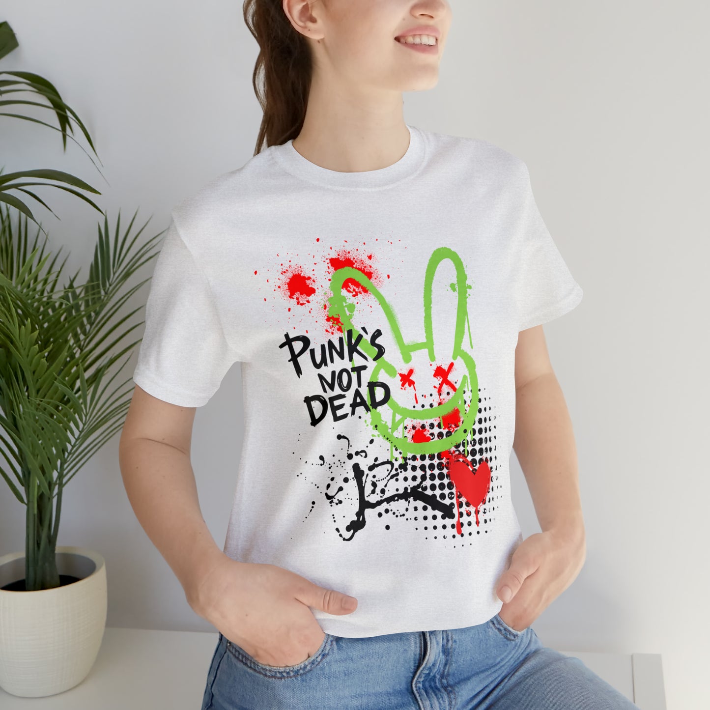 Punks not dead bunny Unisex Jersey Short Sleeve Tee