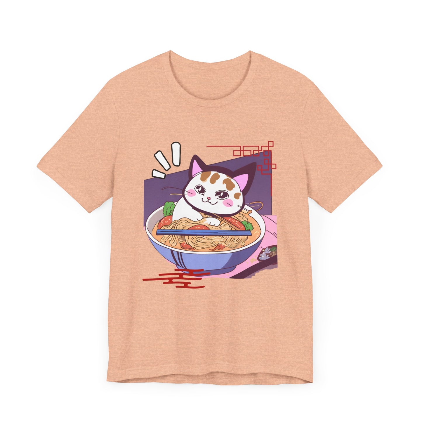 Kawaii cat with Ramen Unisex Jersey Short Sleeve Tee