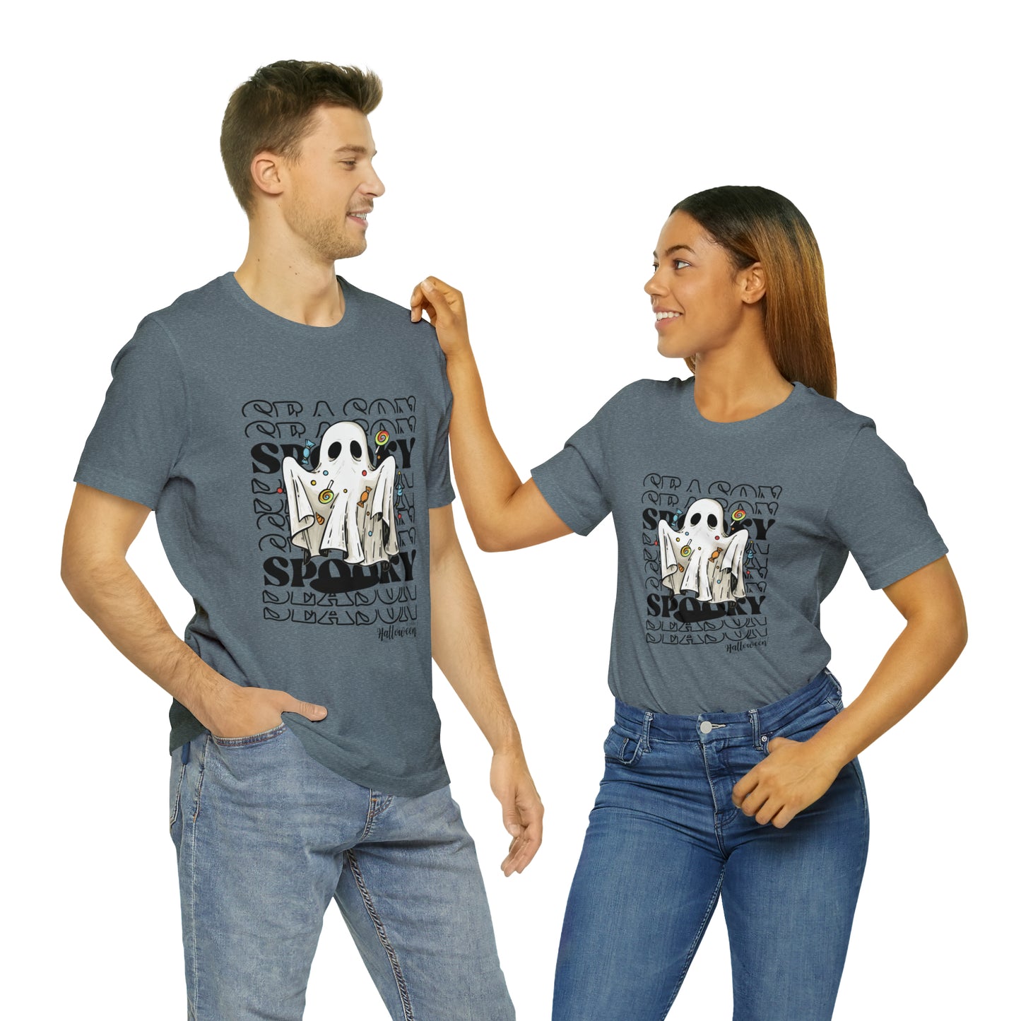 Halloween spooky ghost Unisex Jersey Short Sleeve Tee