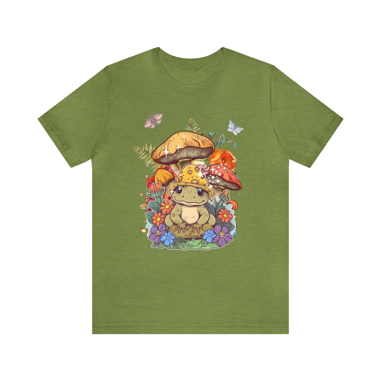 Frog and mushroom cute Unisex Jersey Short Sleeve Tee