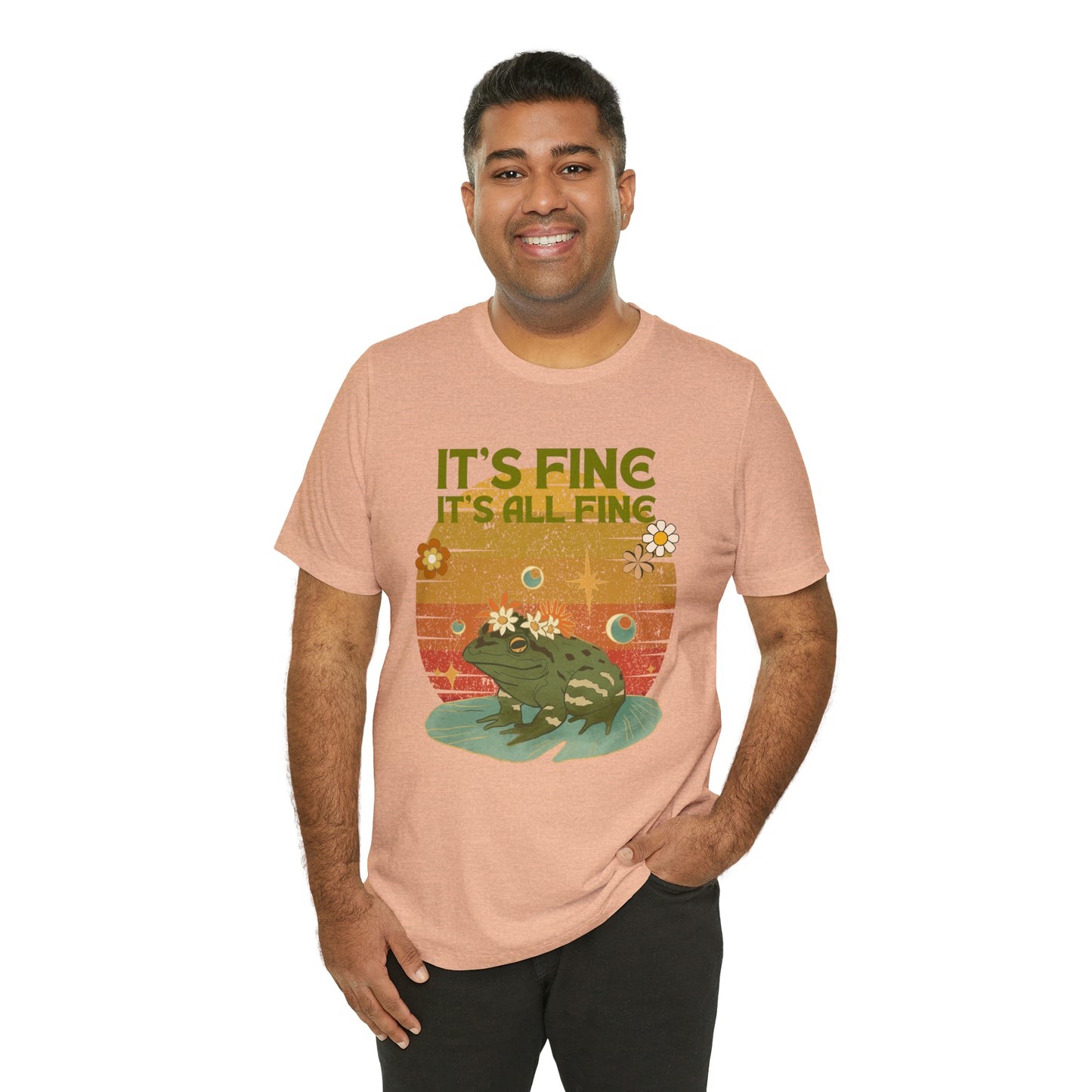 It's fine, it's all fine Cottage Frog Unisex Jersey Short Sleeve Tee