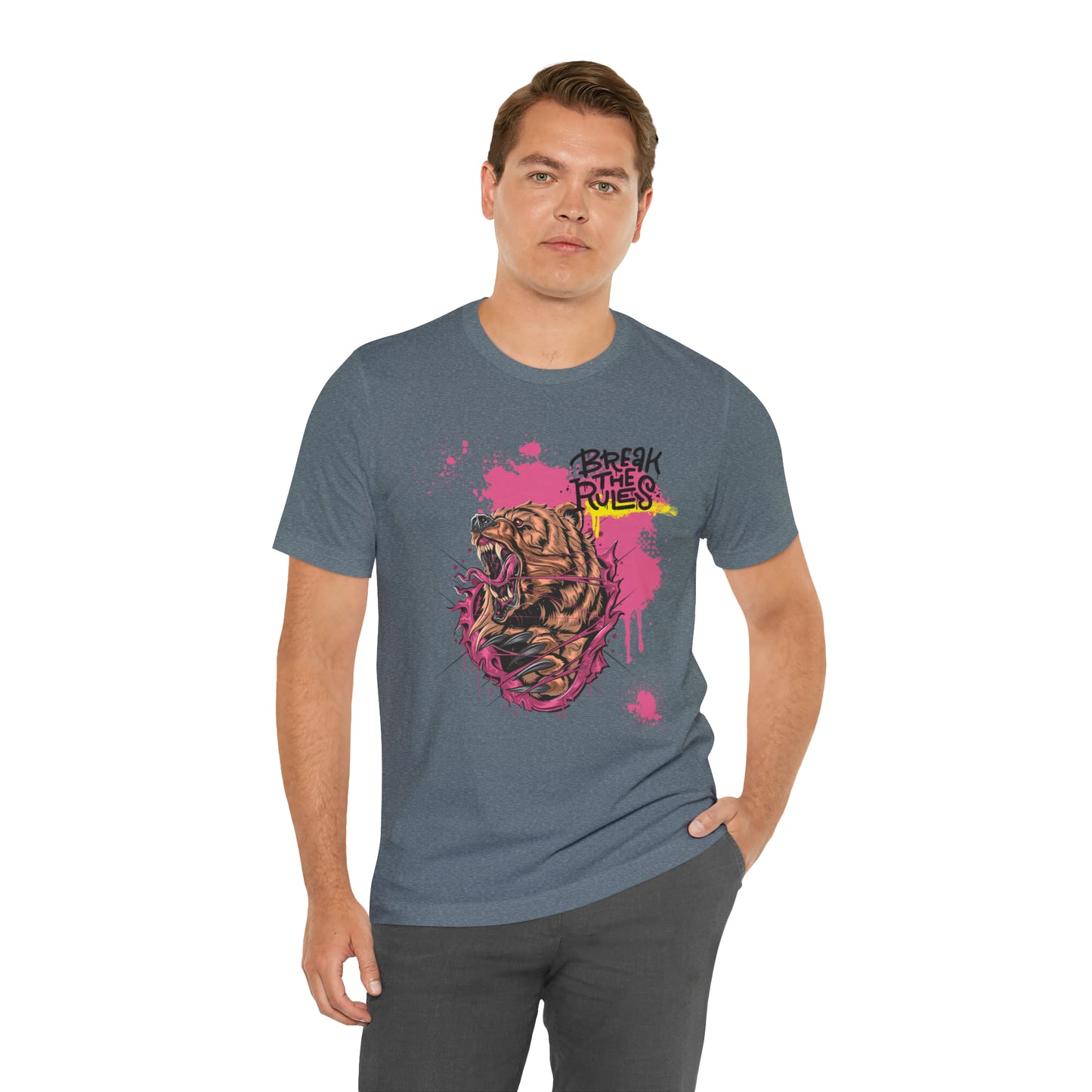 Break the rules Bear Unisex Jersey Short Sleeve Tee