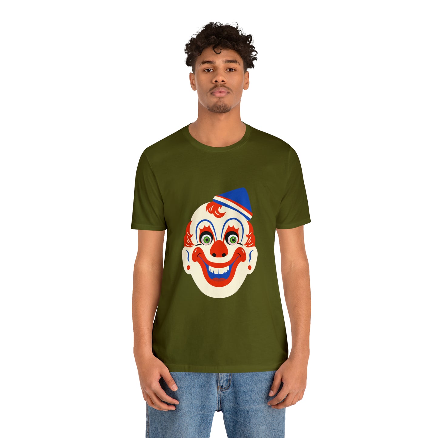 Halloween creepy clown mask Unisex Jersey Short Sleeve Tee