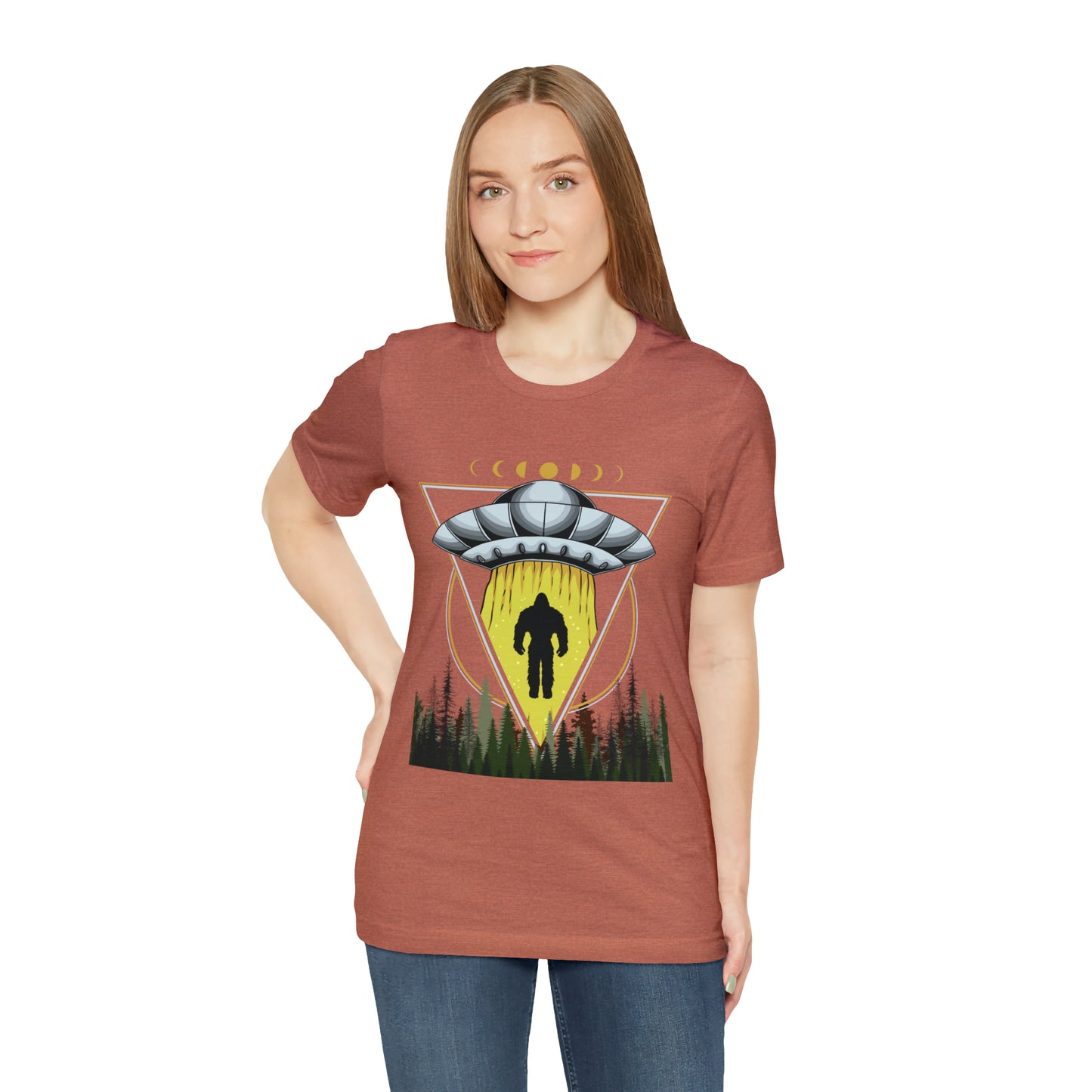 Bigfoot UFO Abduction Unisex Jersey Short Sleeve Tee