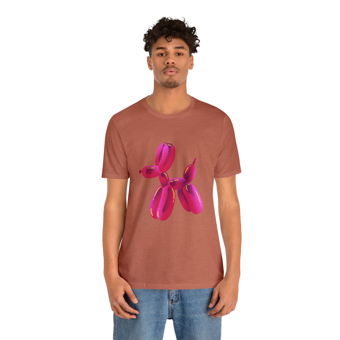 Dog balloon pink Unisex Jersey Short Sleeve Tee