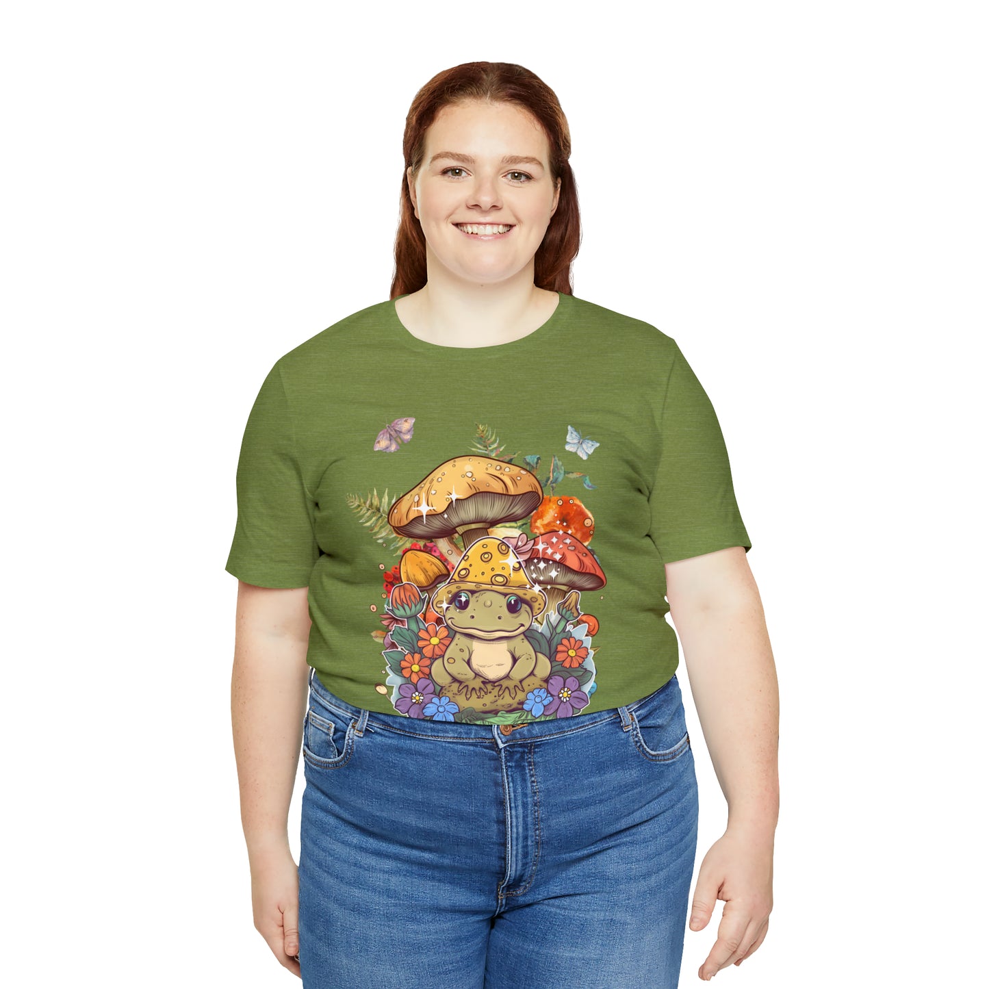 Frog and mushroom cute Unisex Jersey Short Sleeve Tee