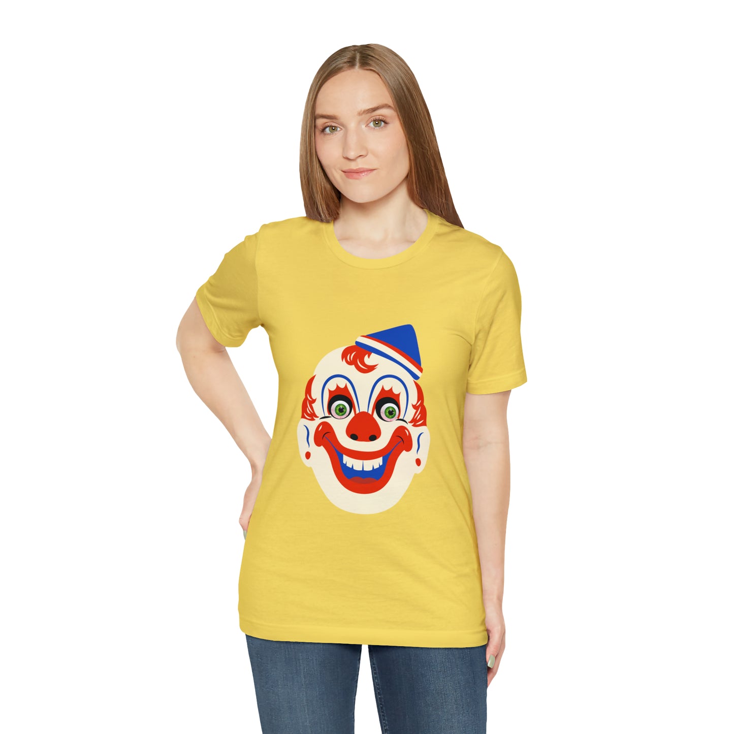 Halloween creepy clown mask Unisex Jersey Short Sleeve Tee