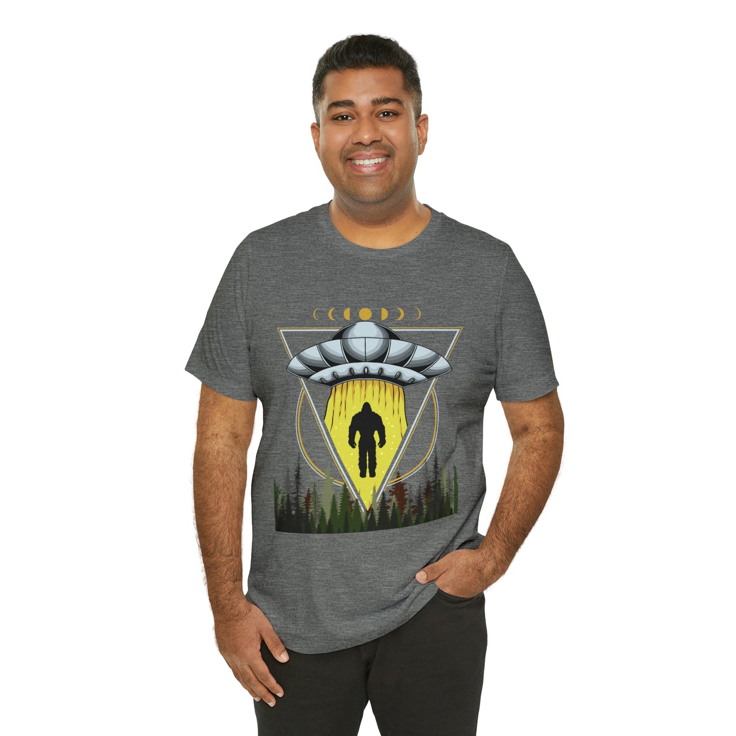 Bigfoot UFO Abduction Unisex Jersey Short Sleeve Tee