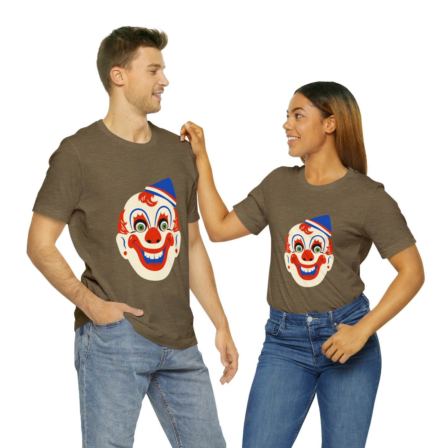 Halloween creepy clown mask Unisex Jersey Short Sleeve Tee