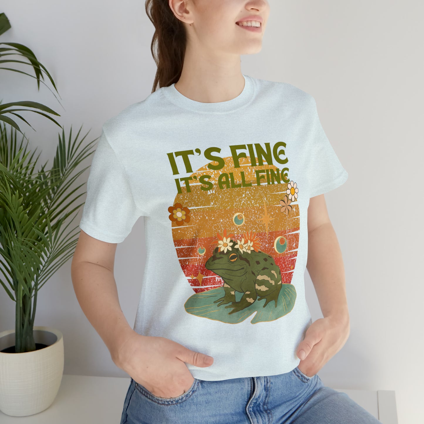 It's fine, it's all fine Cottage Frog Unisex Jersey Short Sleeve Tee