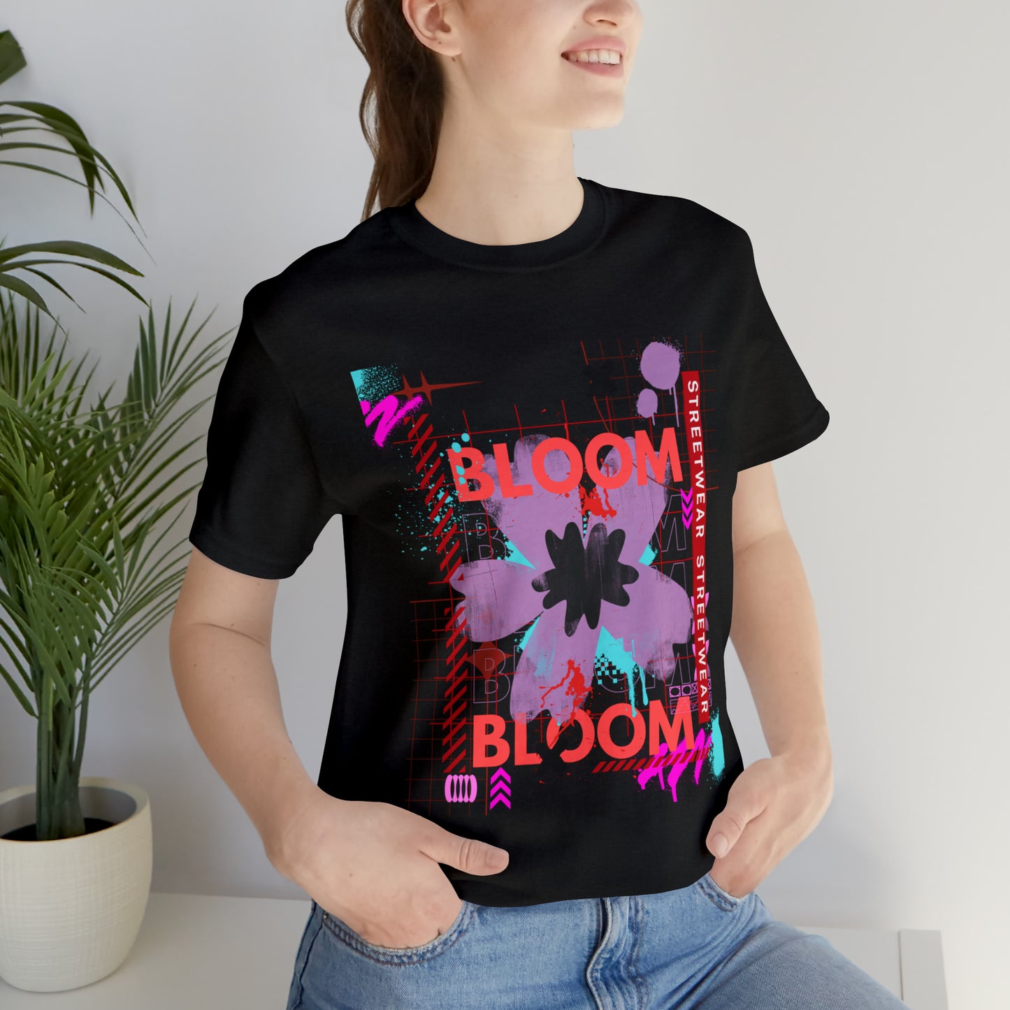 Bloom flower streetwear urban Unisex Jersey Short Sleeve Tee