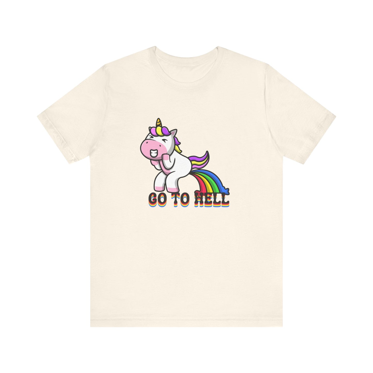 Unicorn Go to Hell funny Unisex Jersey Short Sleeve Tee