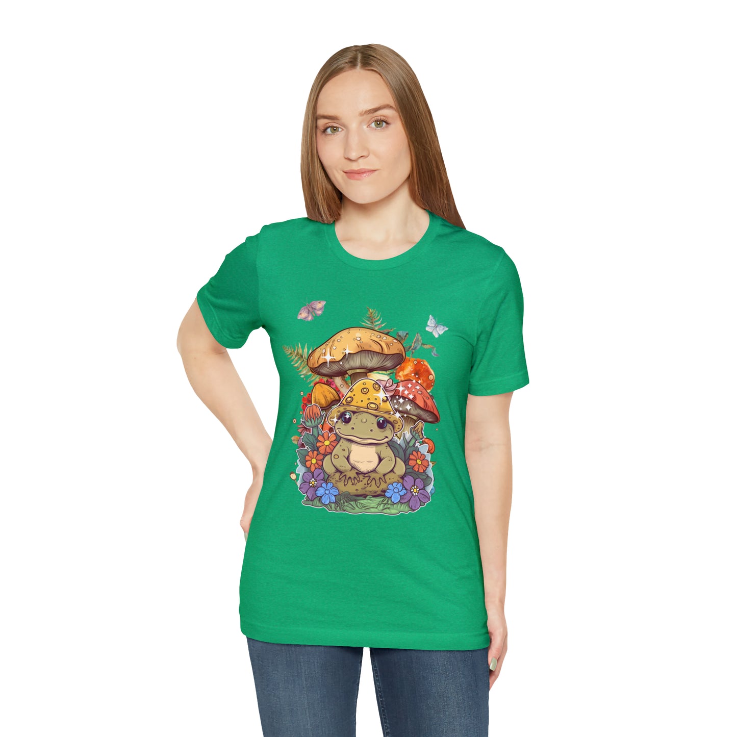 Frog and mushroom cute Unisex Jersey Short Sleeve Tee