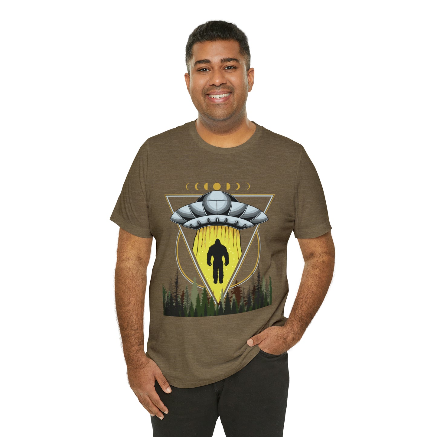 Bigfoot UFO Abduction Unisex Jersey Short Sleeve Tee