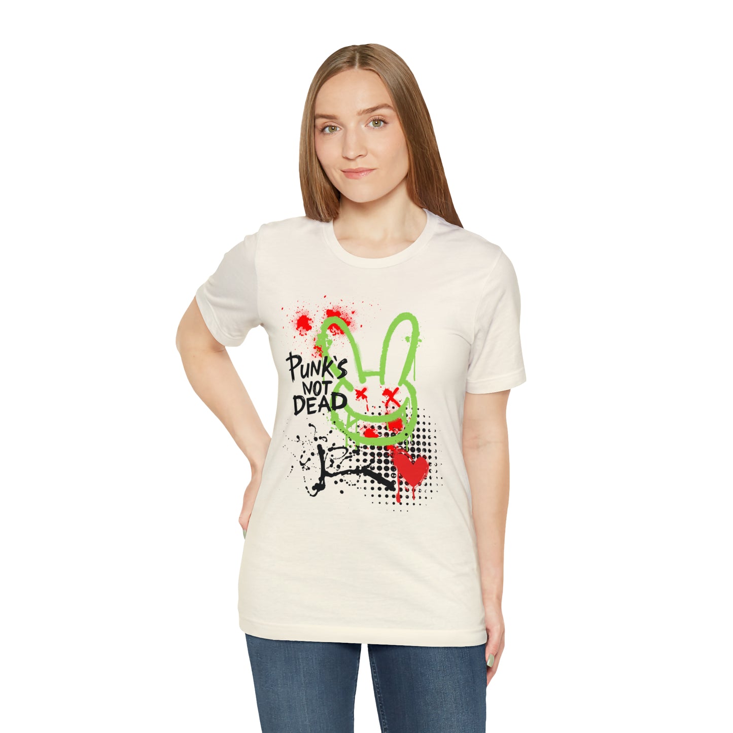 Punks not dead bunny Unisex Jersey Short Sleeve Tee