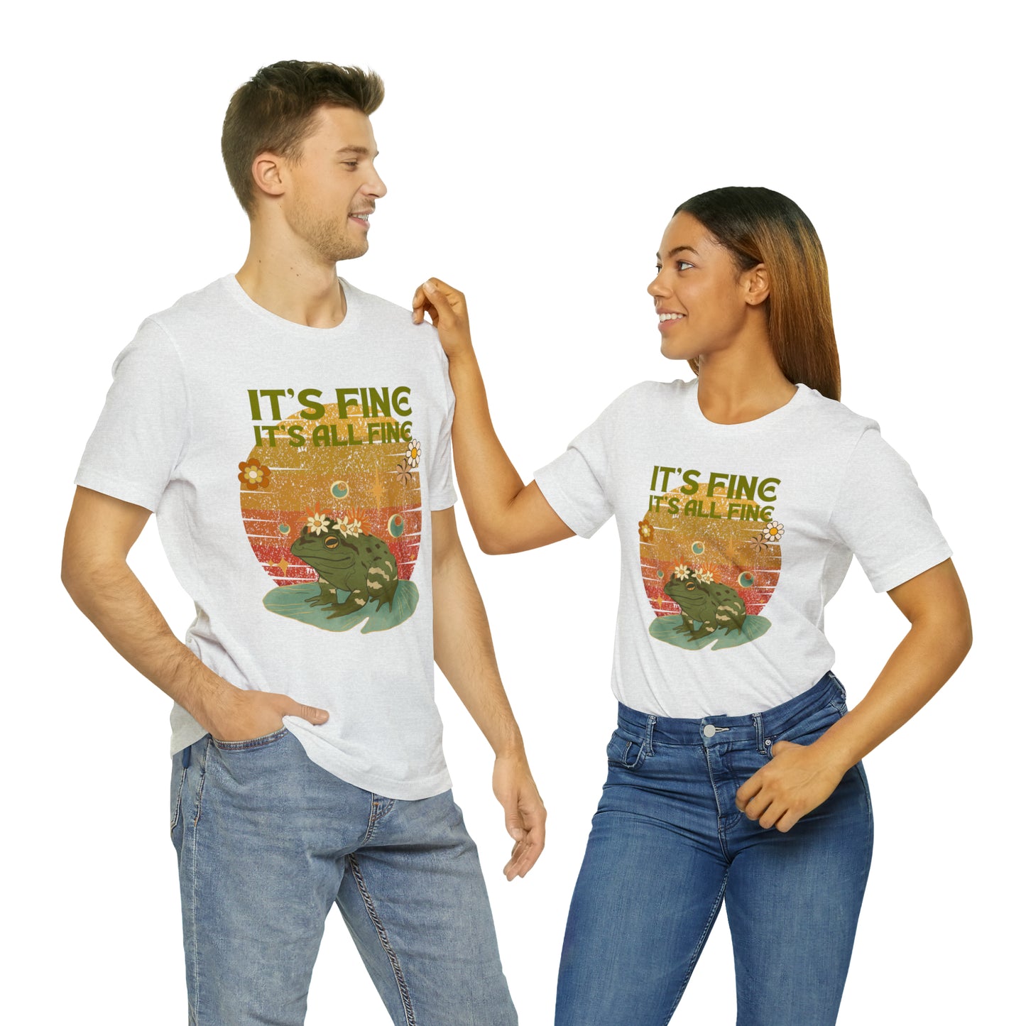 It's fine, it's all fine Cottage Frog Unisex Jersey Short Sleeve Tee