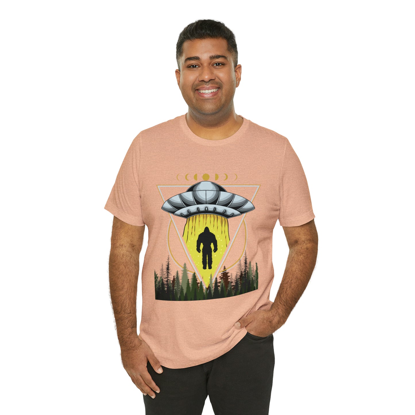 Bigfoot UFO Abduction Unisex Jersey Short Sleeve Tee