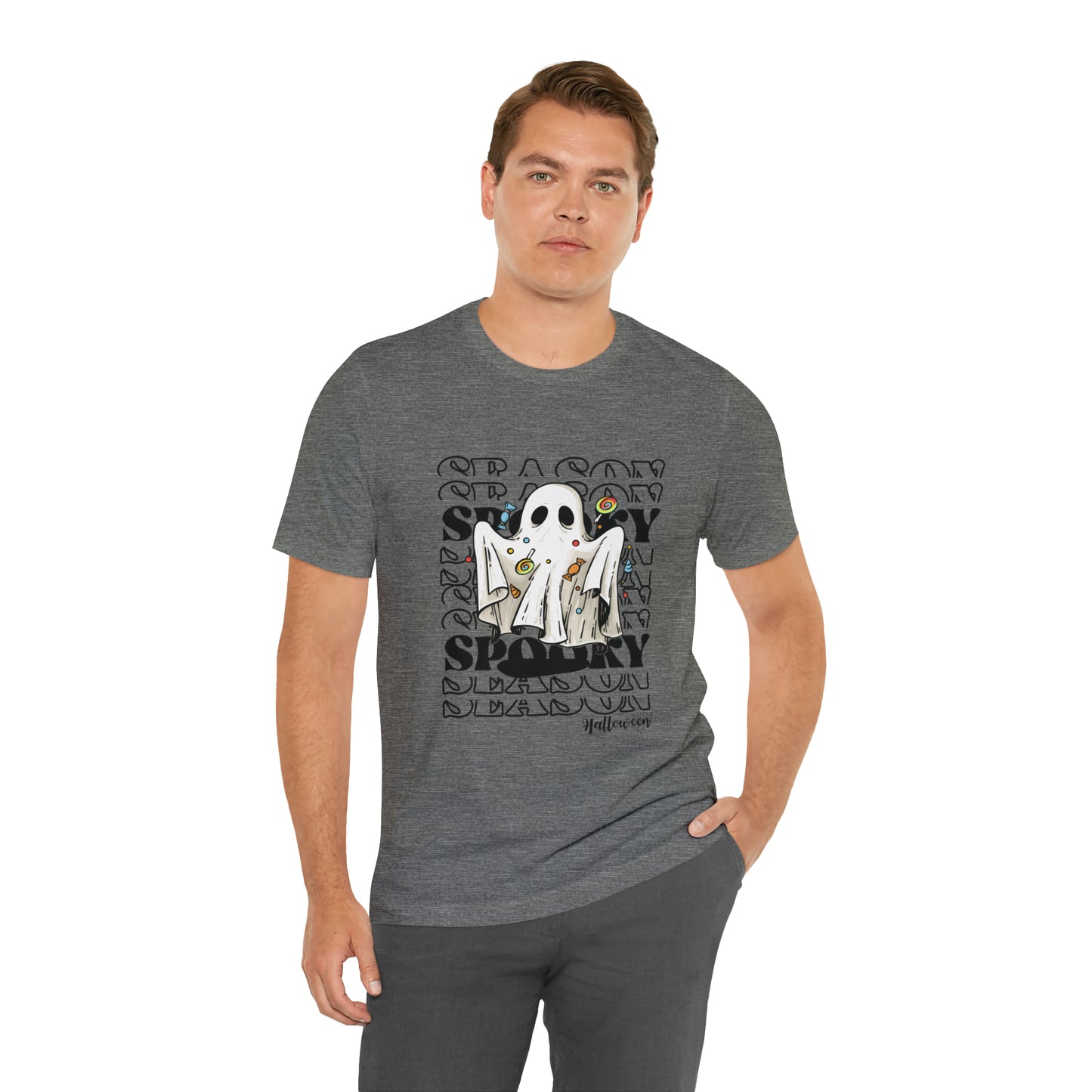 Halloween spooky ghost Unisex Jersey Short Sleeve Tee