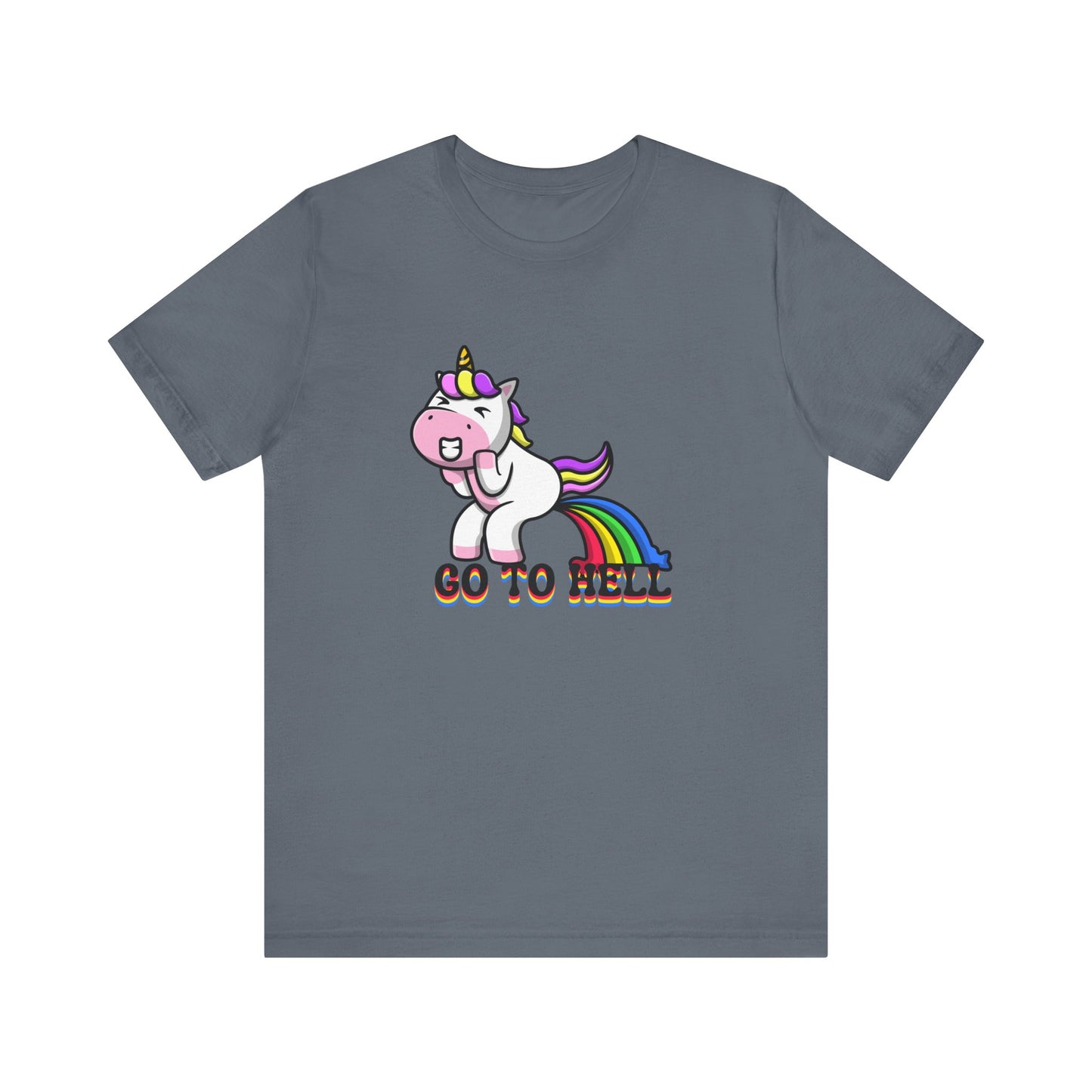 Unicorn Go to Hell funny Unisex Jersey Short Sleeve Tee