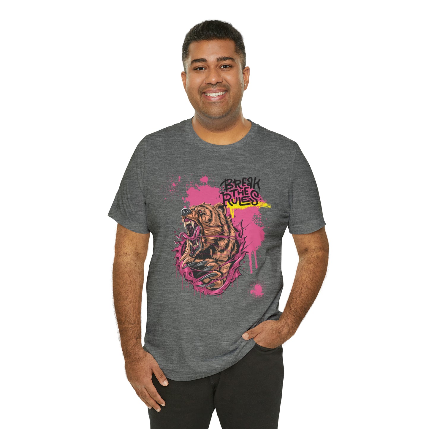 Break the rules Bear Unisex Jersey Short Sleeve Tee