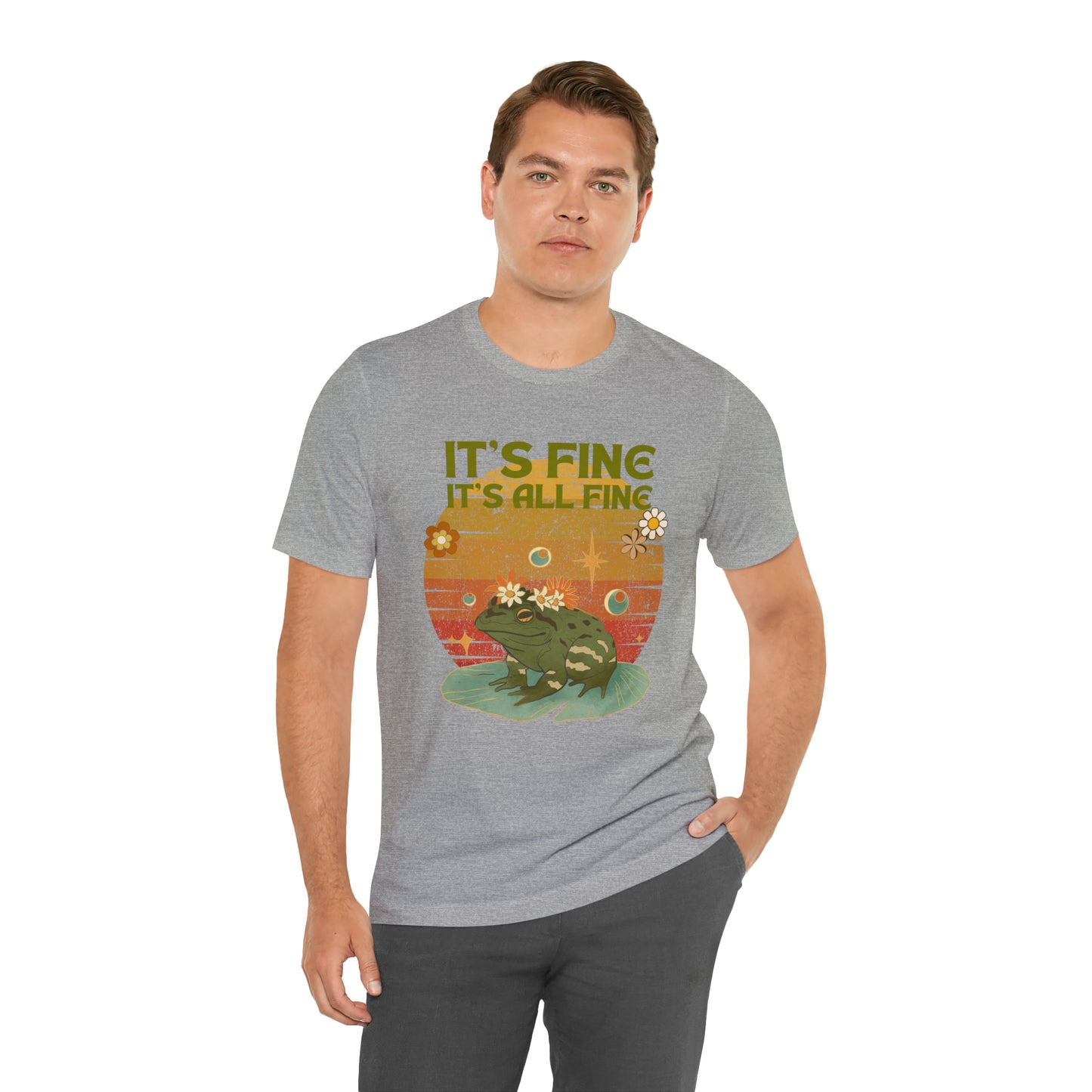 It's fine, it's all fine Cottage Frog Unisex Jersey Short Sleeve Tee