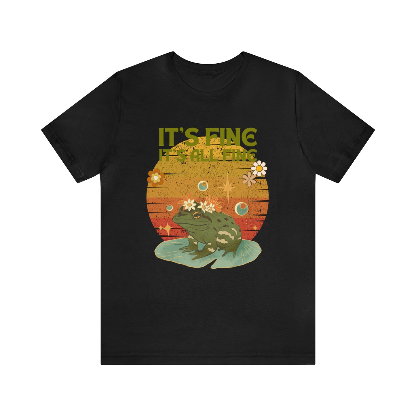 It's fine, it's all fine Cottage Frog Unisex Jersey Short Sleeve Tee