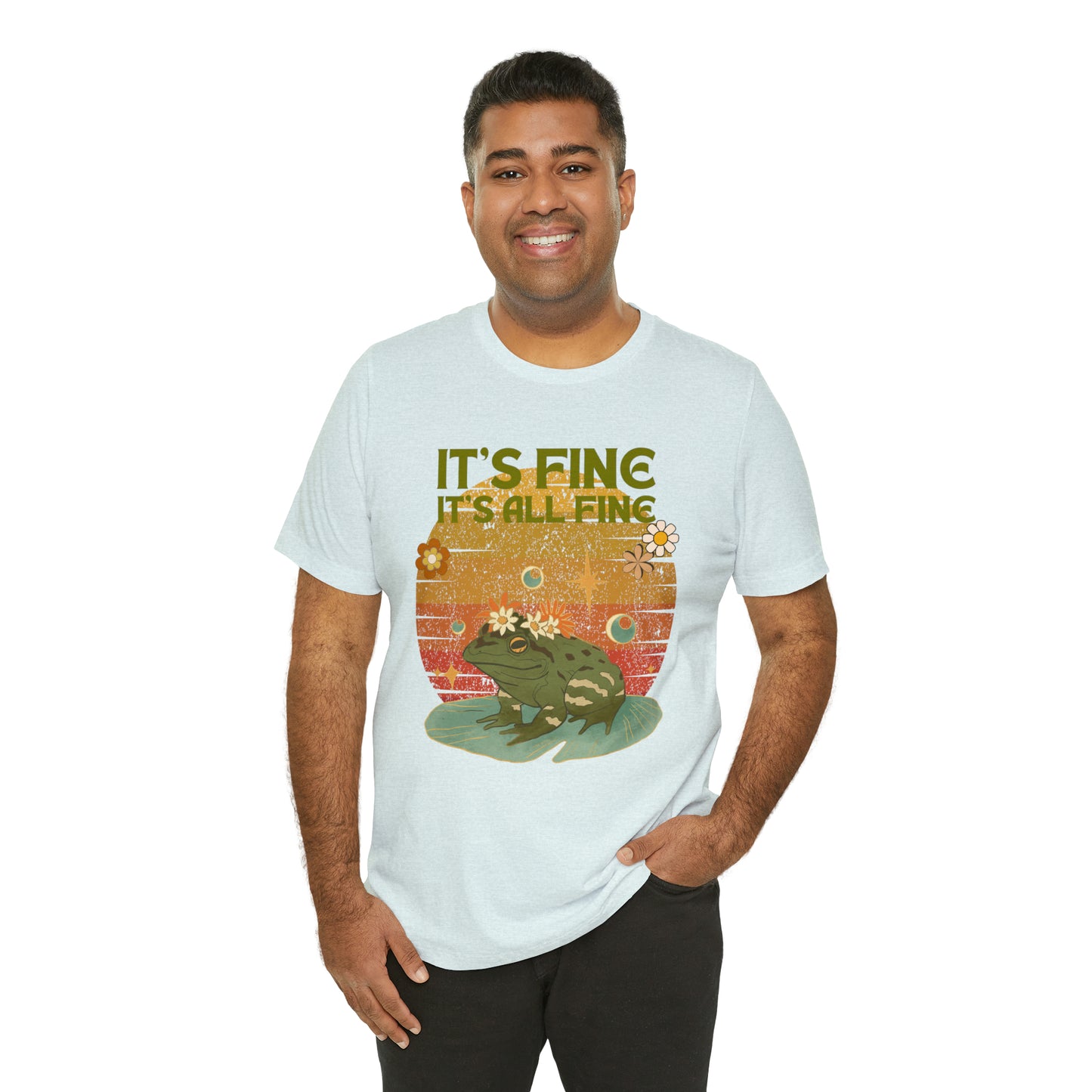 It's fine, it's all fine Cottage Frog Unisex Jersey Short Sleeve Tee