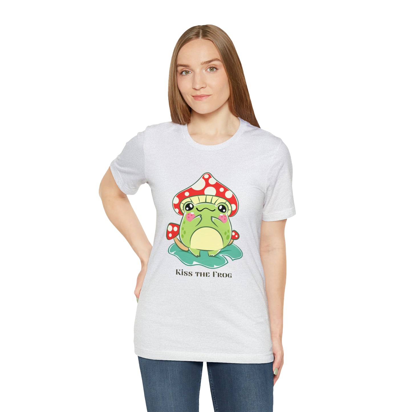 Kiss the frog kawaii cute Unisex Jersey Short Sleeve Tee