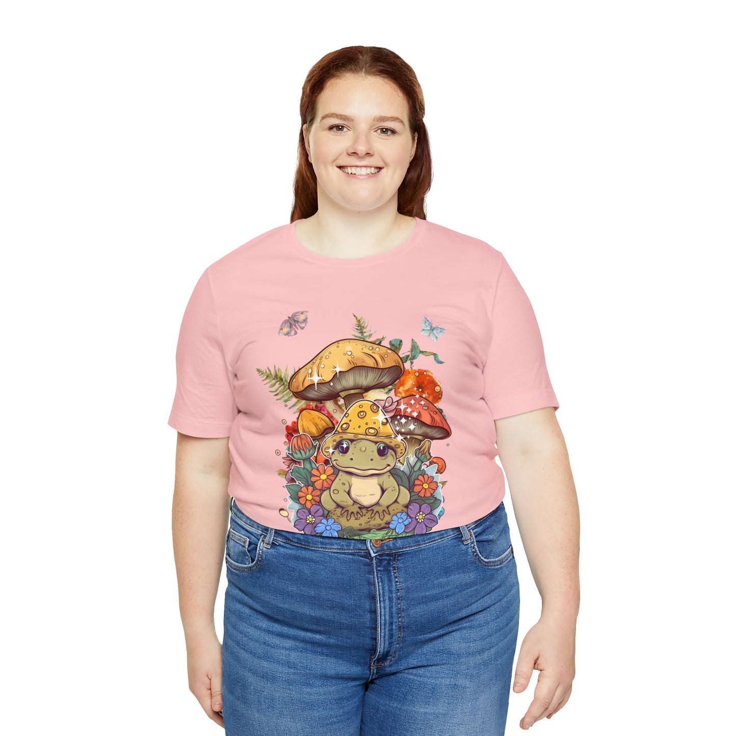 Frog and mushroom cute Unisex Jersey Short Sleeve Tee