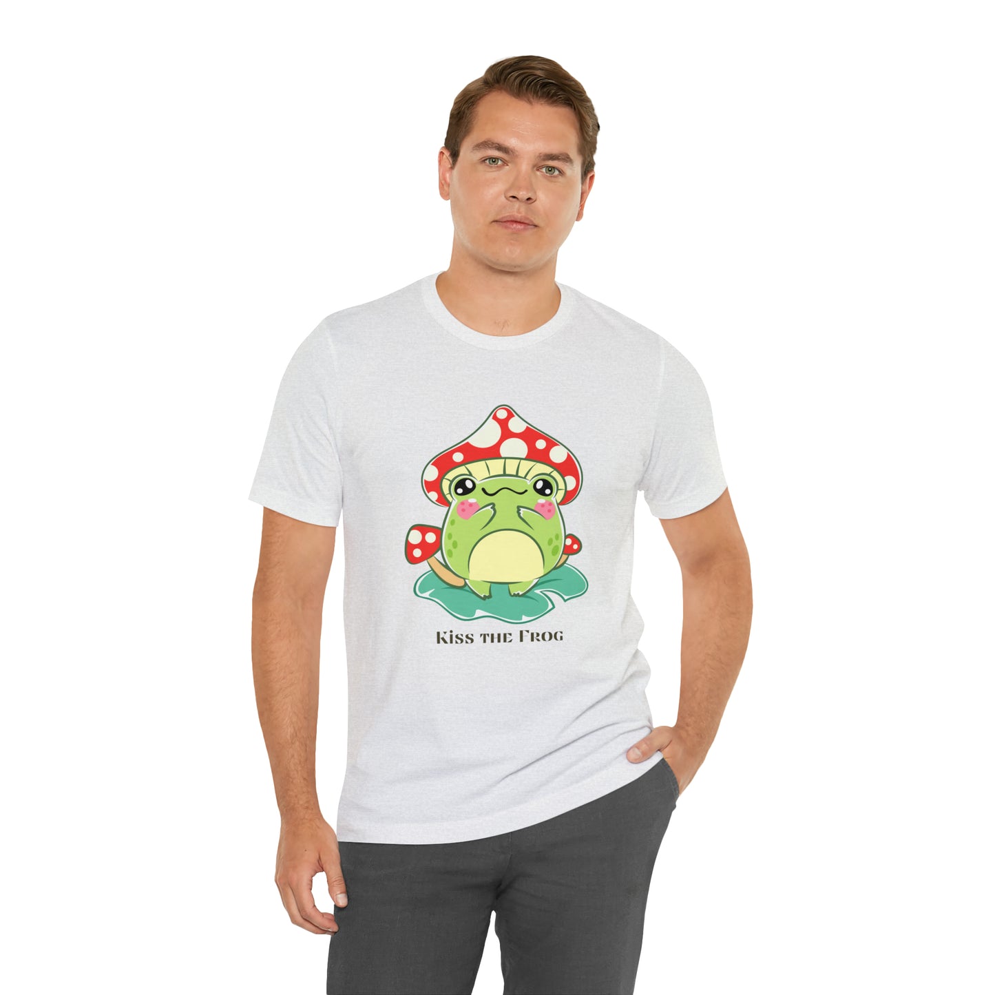 Kiss the frog kawaii cute Unisex Jersey Short Sleeve Tee