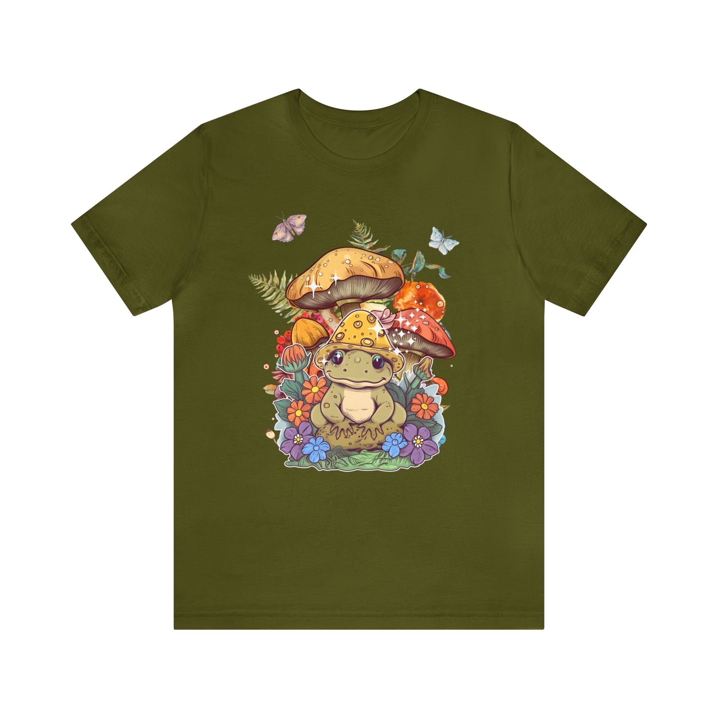 Frog and mushroom cute Unisex Jersey Short Sleeve Tee