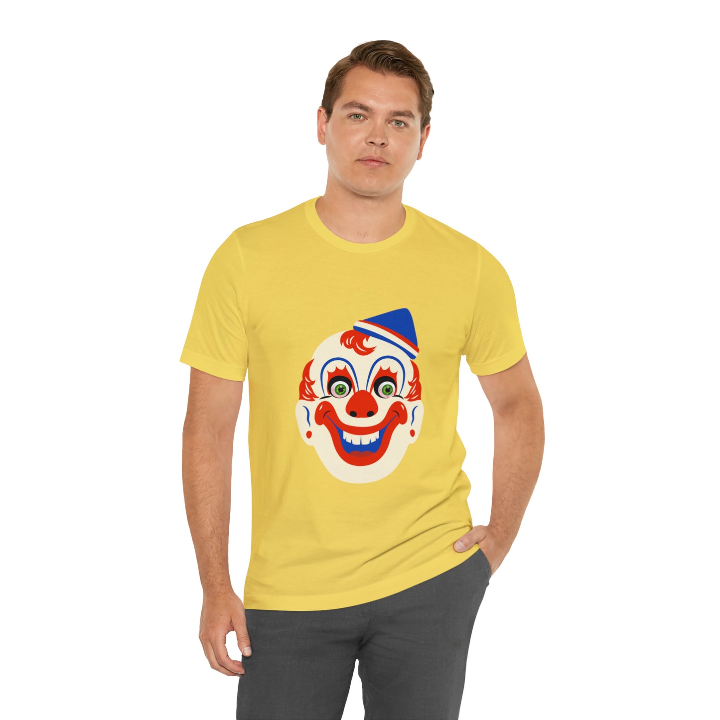 Halloween creepy clown mask Unisex Jersey Short Sleeve Tee