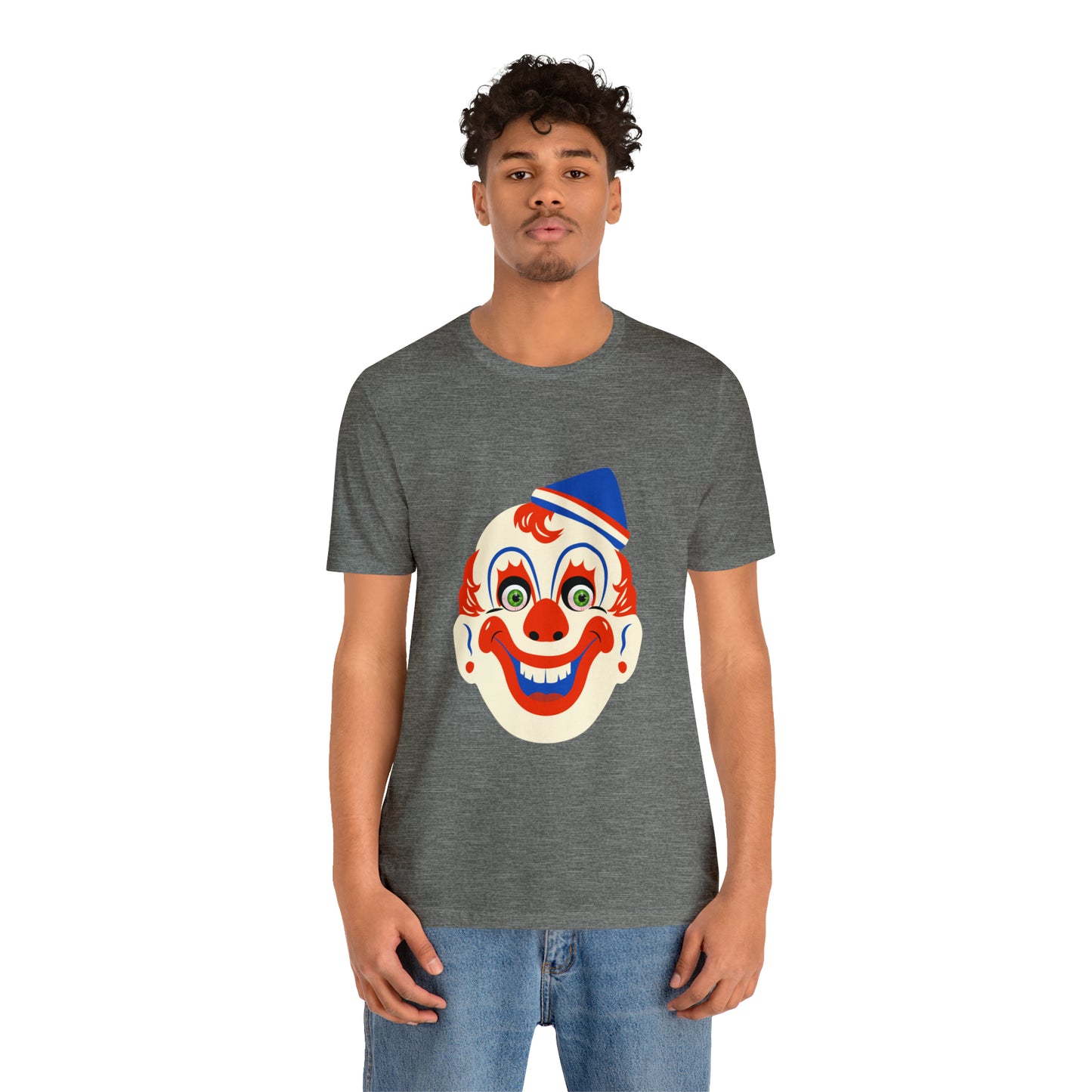 Halloween creepy clown mask Unisex Jersey Short Sleeve Tee