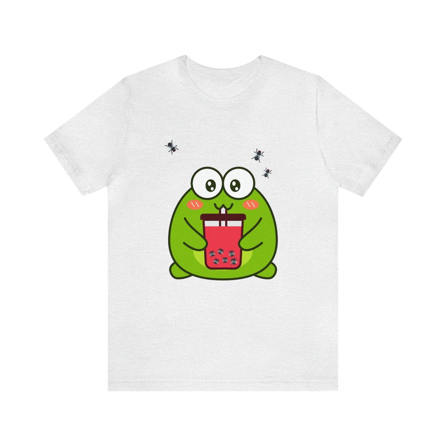 Frog loves boba tea Unisex Jersey Short Sleeve Tee