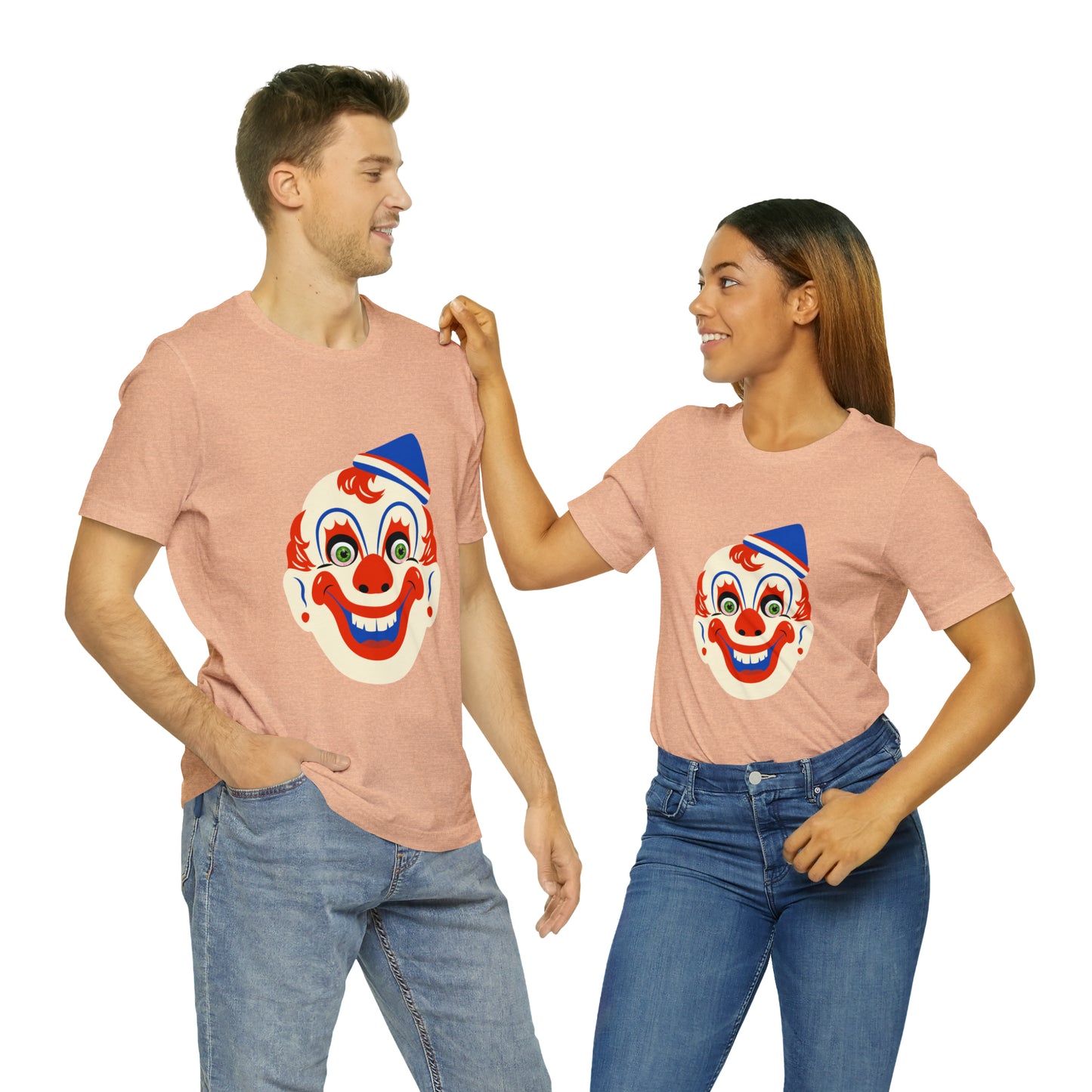 Halloween creepy clown mask Unisex Jersey Short Sleeve Tee