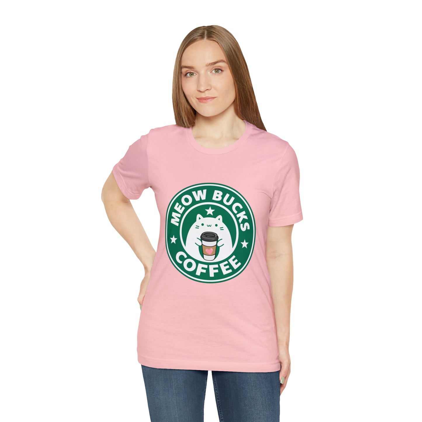 MeowBucks Coffee Unisex Jersey Short Sleeve Tee