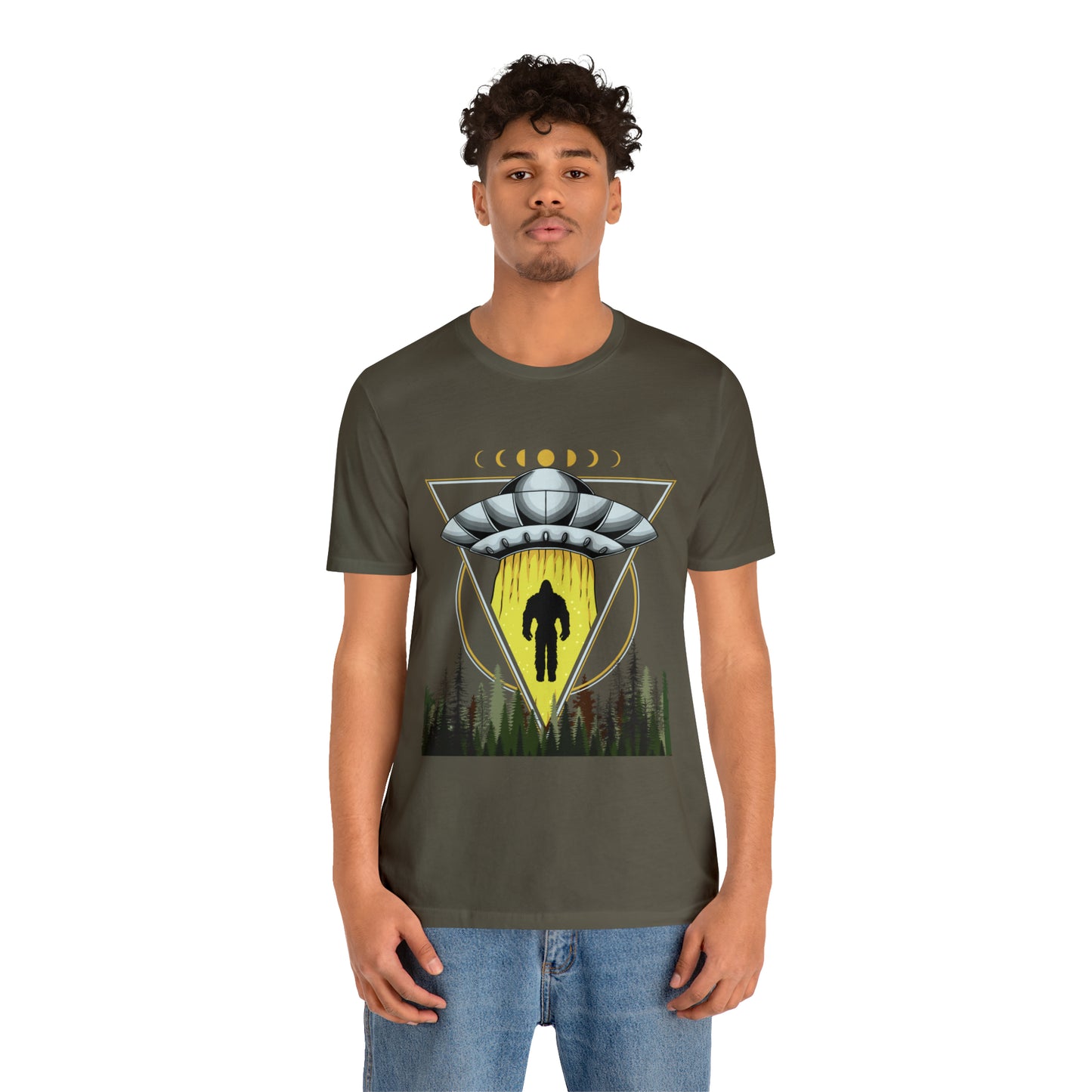 Bigfoot UFO Abduction Unisex Jersey Short Sleeve Tee