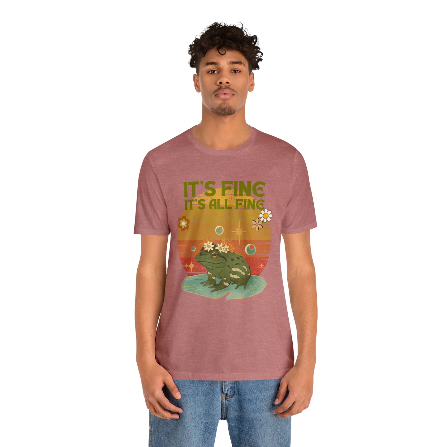 It's fine, it's all fine Cottage Frog Unisex Jersey Short Sleeve Tee