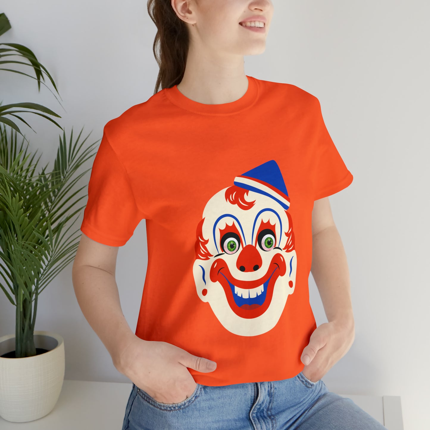 Halloween creepy clown mask Unisex Jersey Short Sleeve Tee