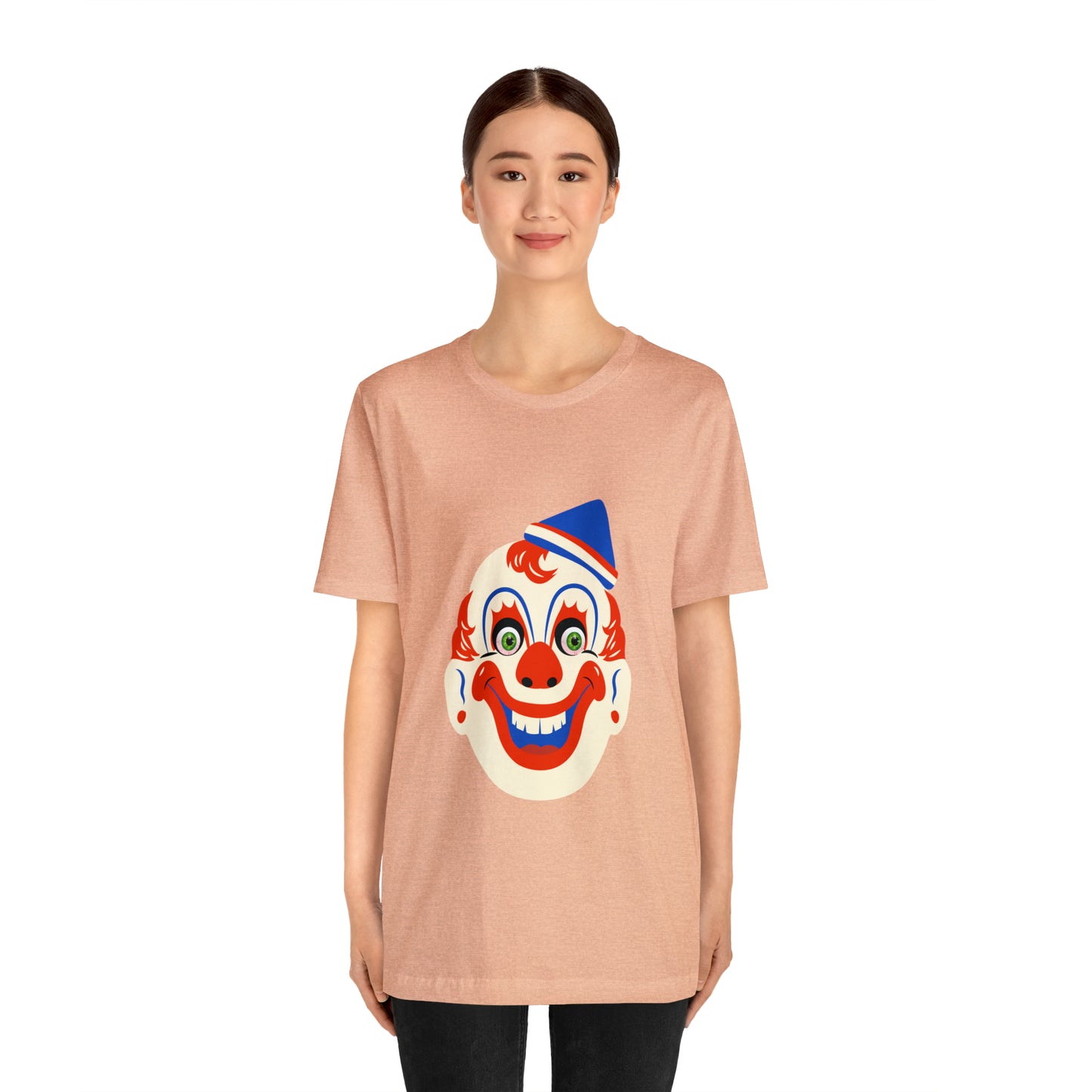 Halloween creepy clown mask Unisex Jersey Short Sleeve Tee