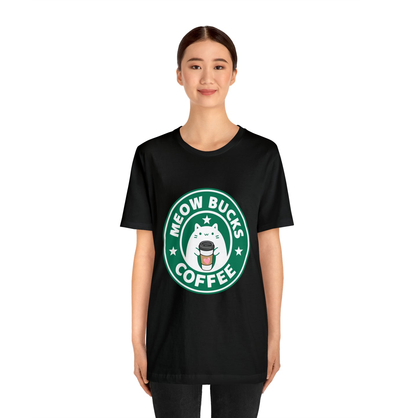 MeowBucks Coffee Unisex Jersey Short Sleeve Tee