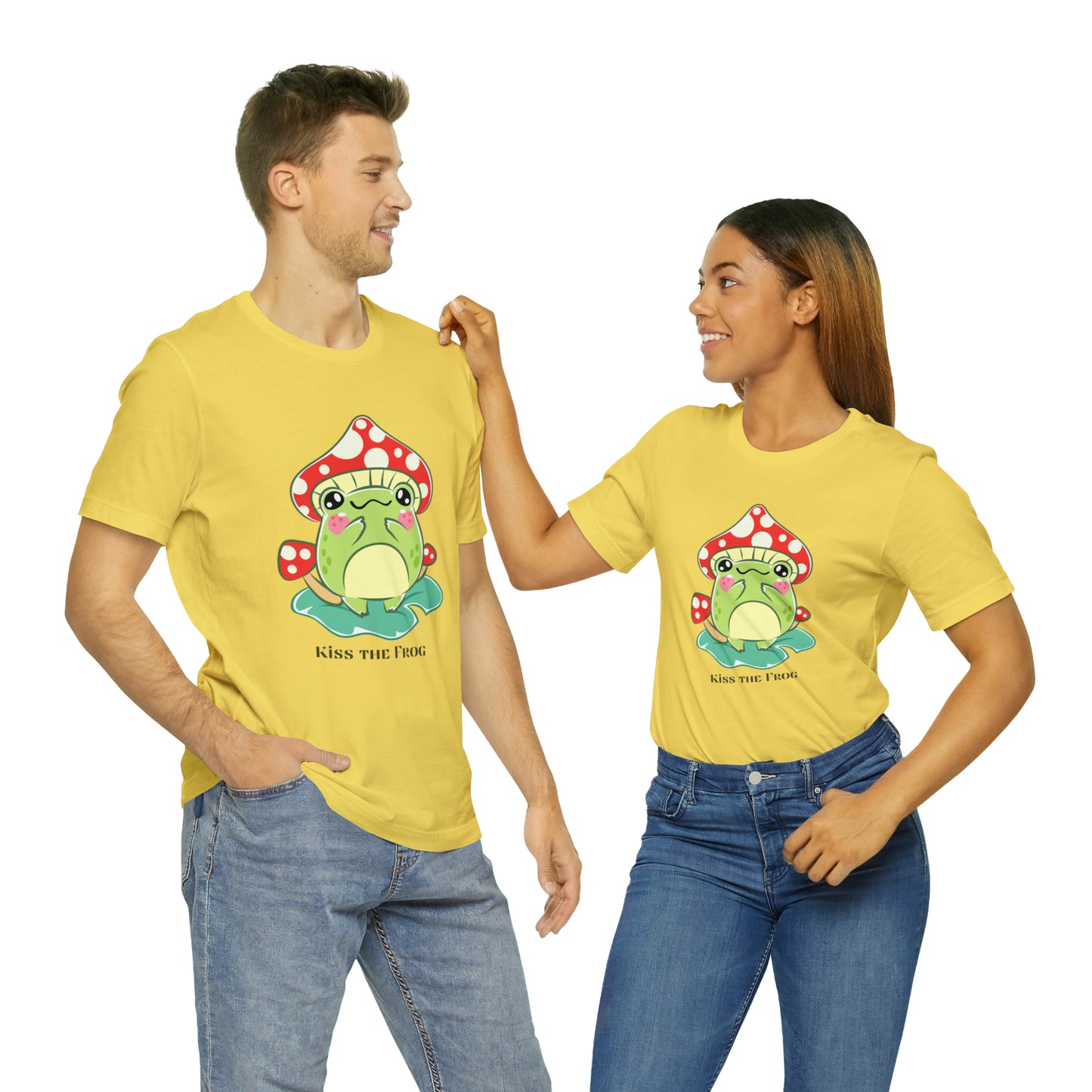 Kiss the frog kawaii cute Unisex Jersey Short Sleeve Tee