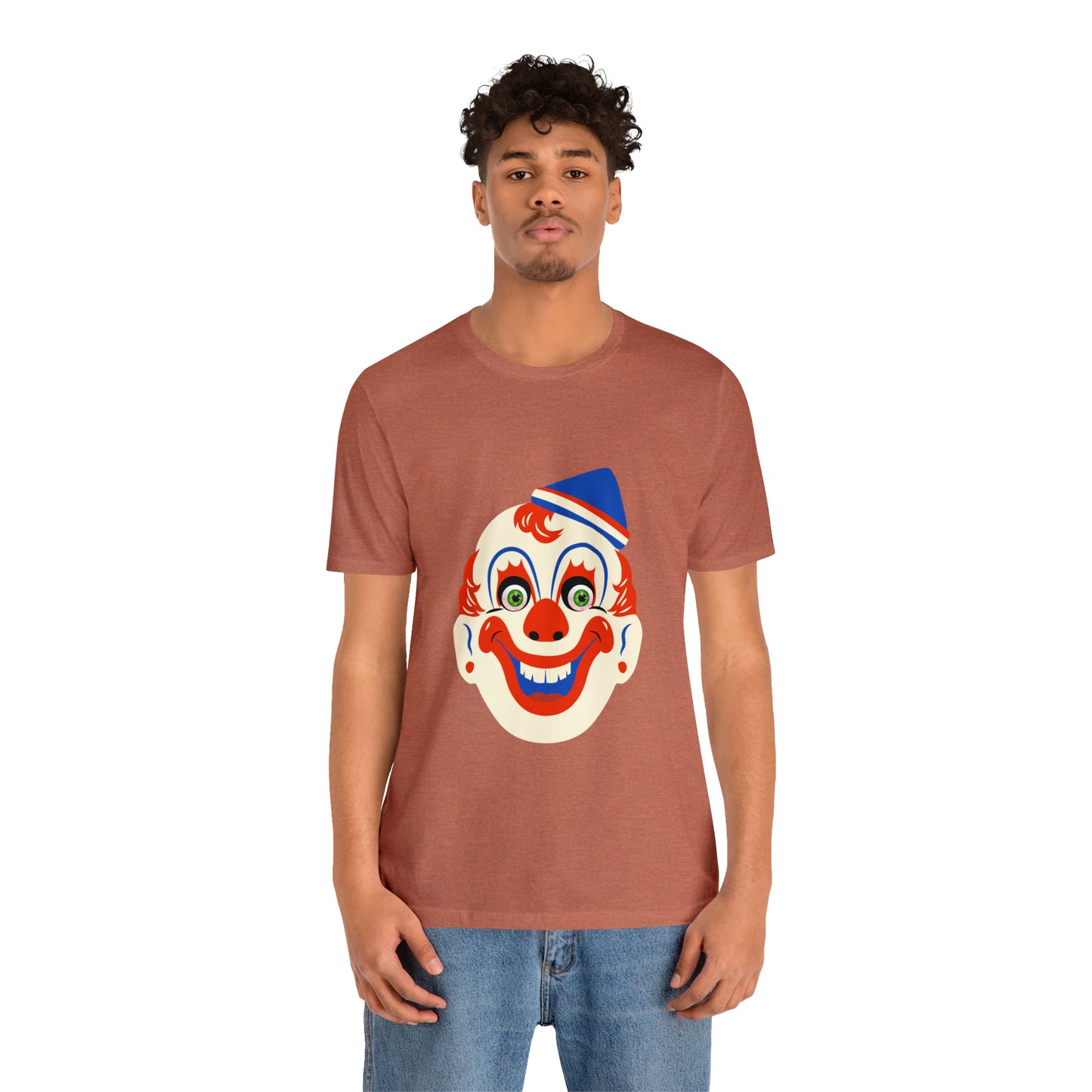 Halloween creepy clown mask Unisex Jersey Short Sleeve Tee