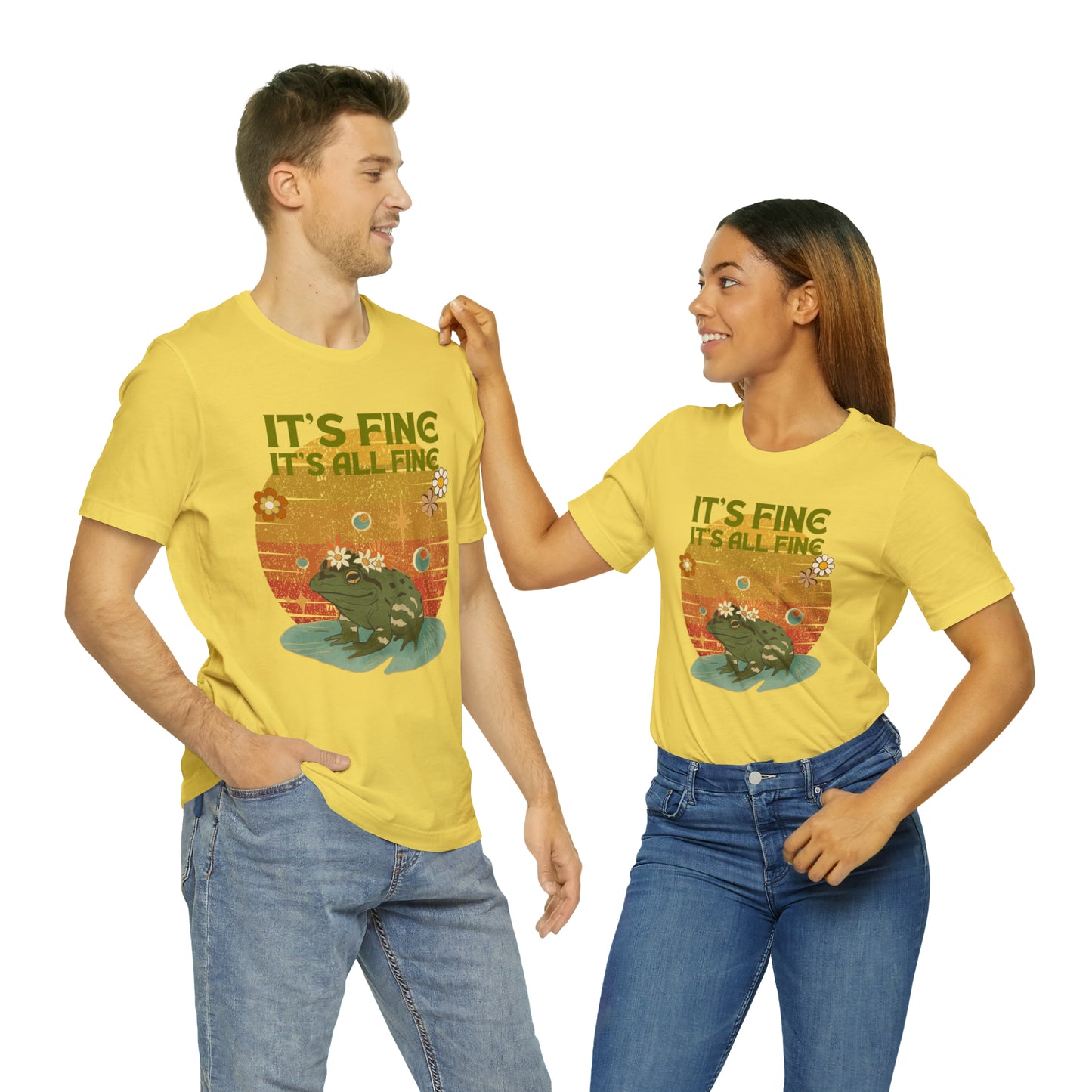 It's fine, it's all fine Cottage Frog Unisex Jersey Short Sleeve Tee