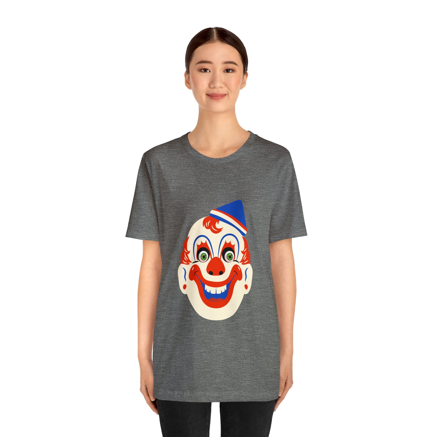 Halloween creepy clown mask Unisex Jersey Short Sleeve Tee