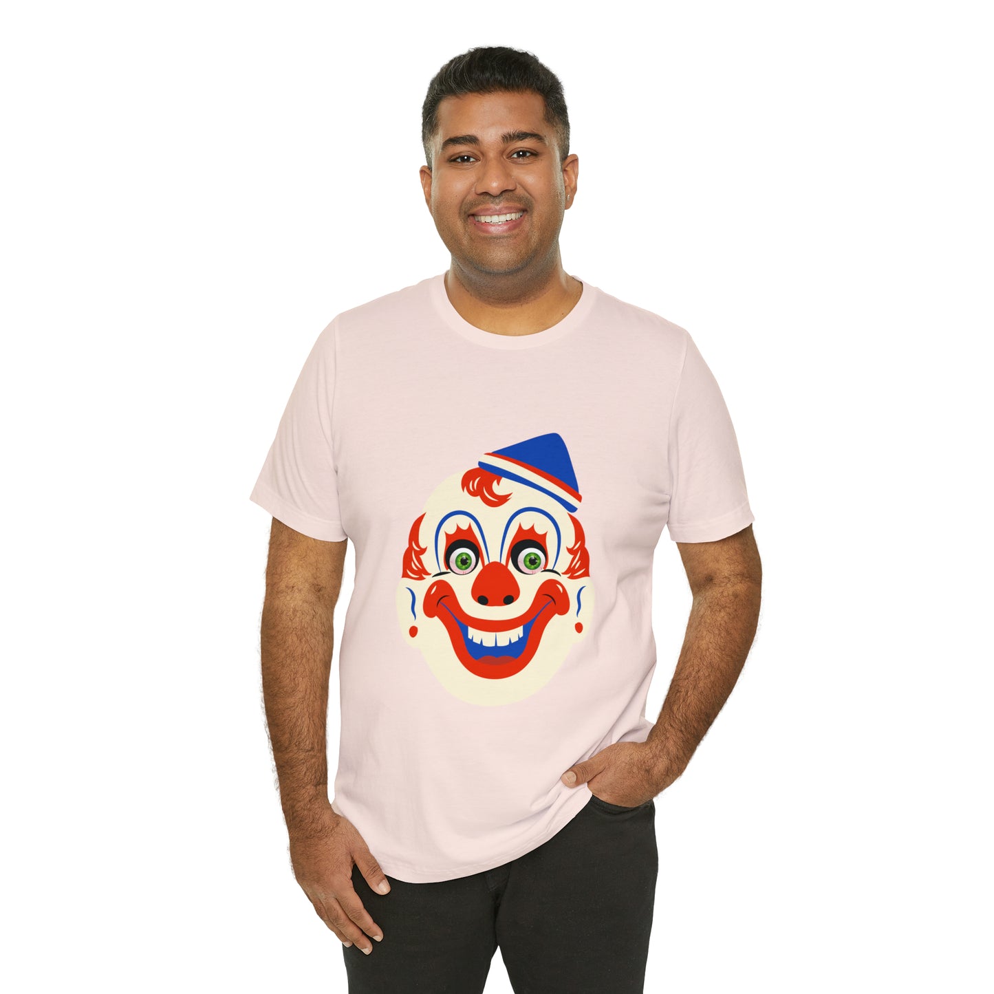 Halloween creepy clown mask Unisex Jersey Short Sleeve Tee