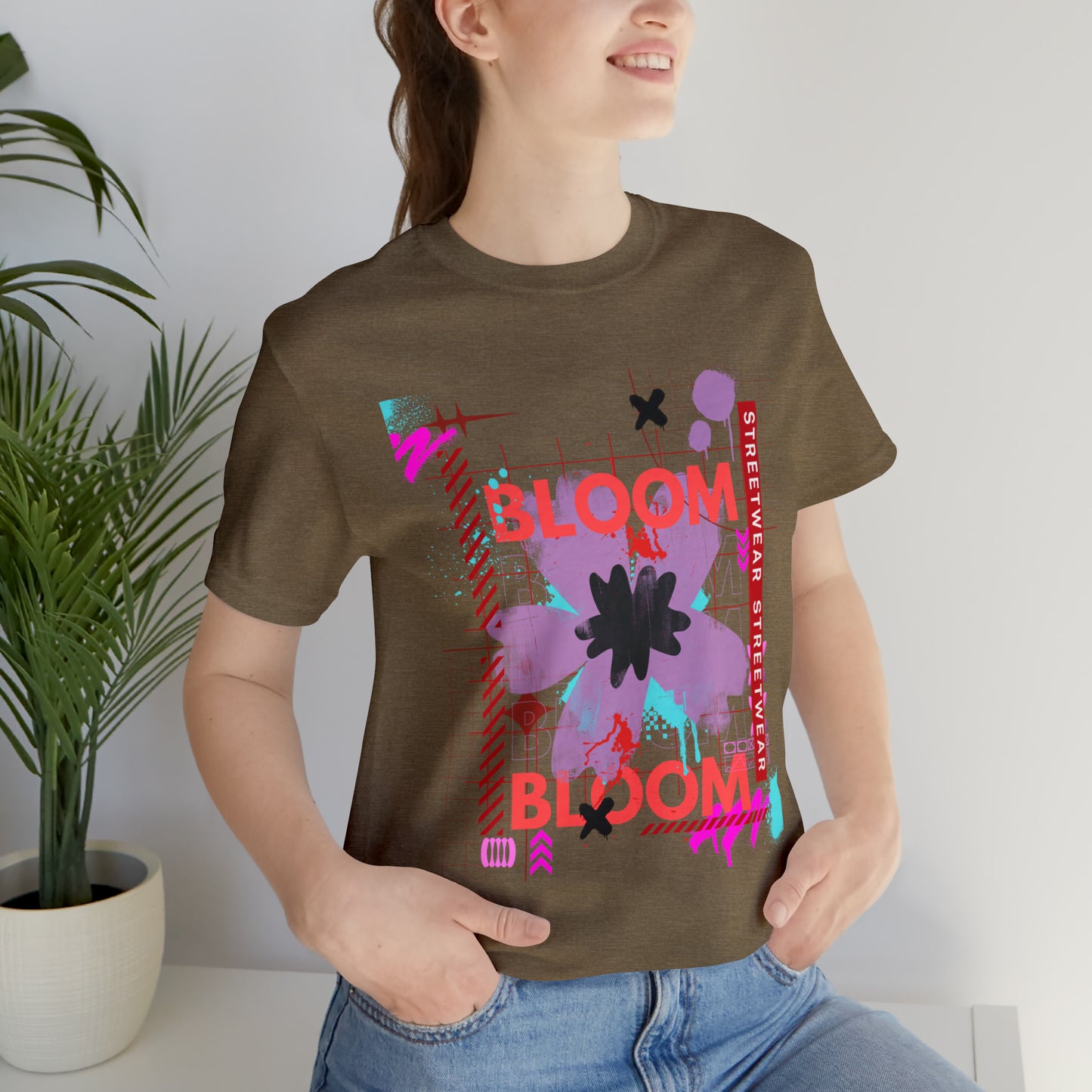 Bloom flower streetwear urban Unisex Jersey Short Sleeve Tee