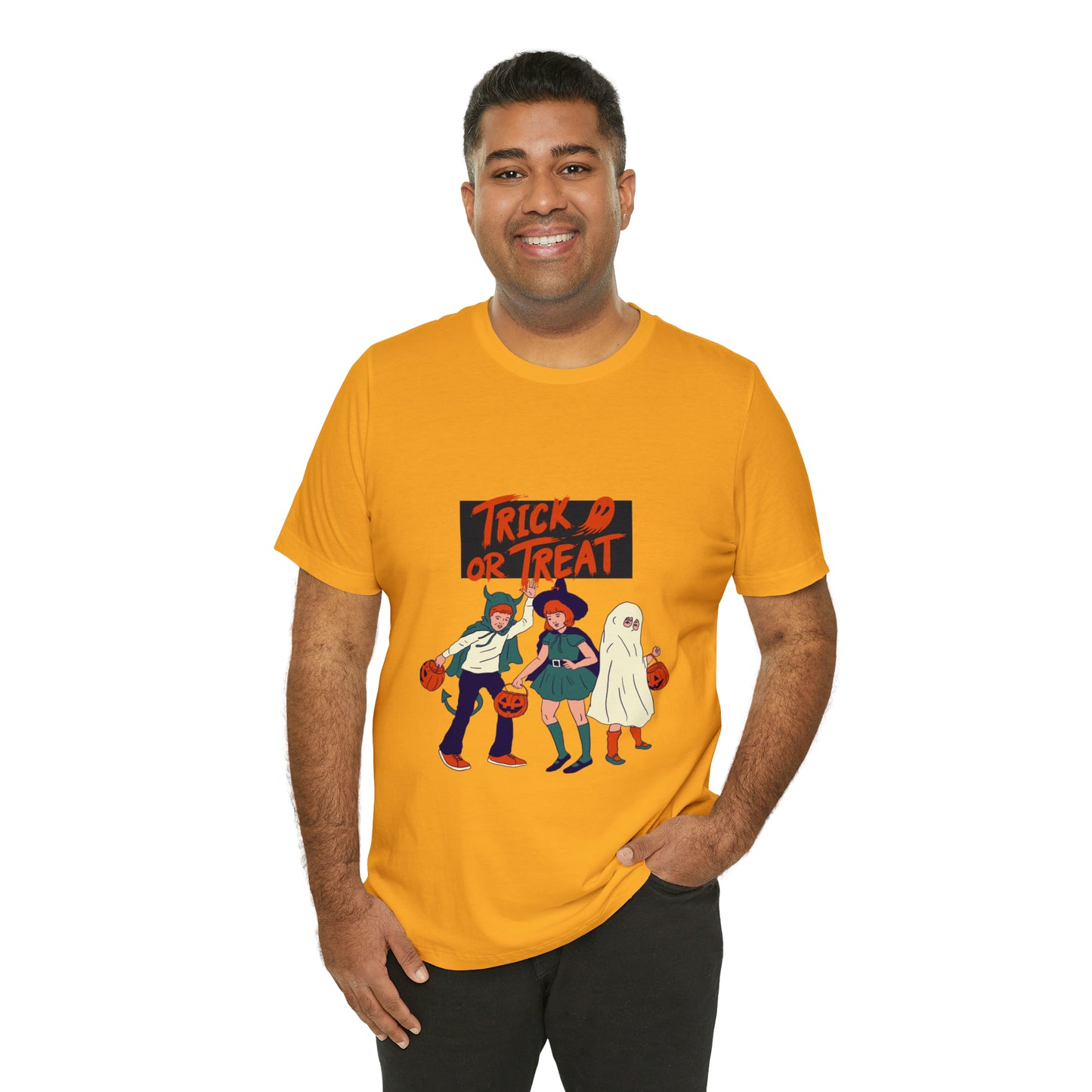 Halloween Trick or Treat Unisex Jersey Short Sleeve Tee