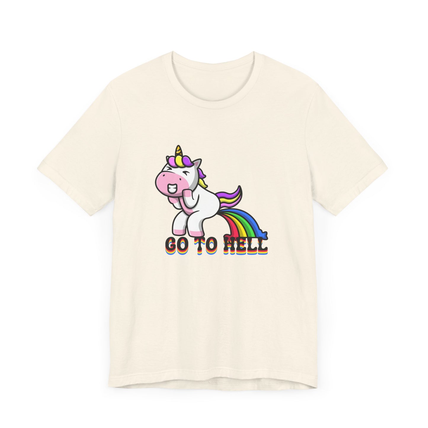 Unicorn Go to Hell funny Unisex Jersey Short Sleeve Tee